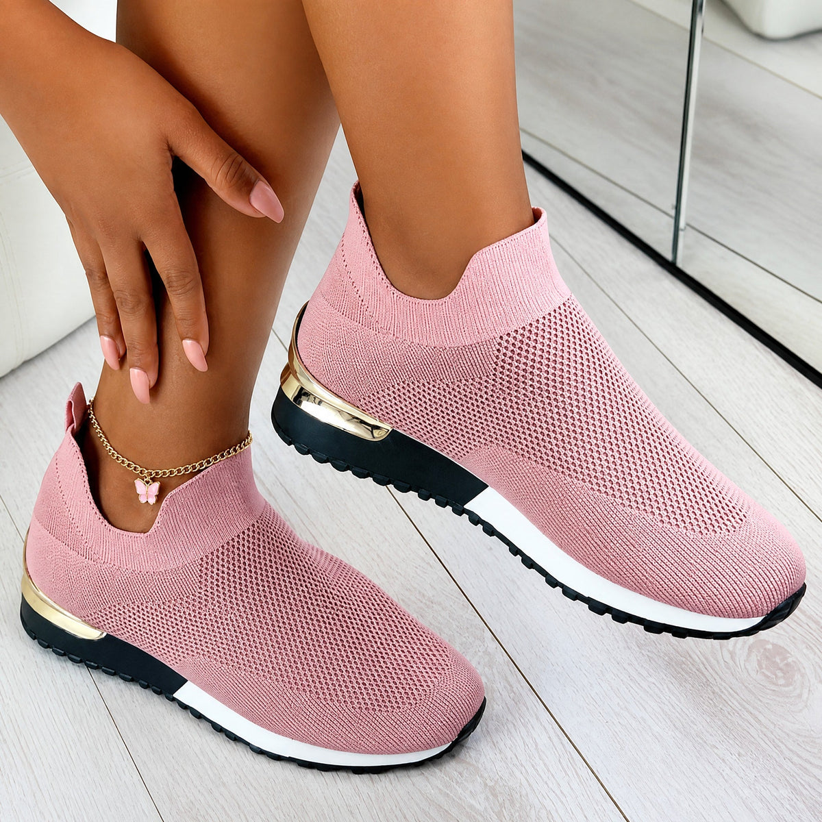 Alice - Women's Orthopedic Slip-On Sneakers with Cushioned Sole - Sneakers - Pink - Parker&Brooks