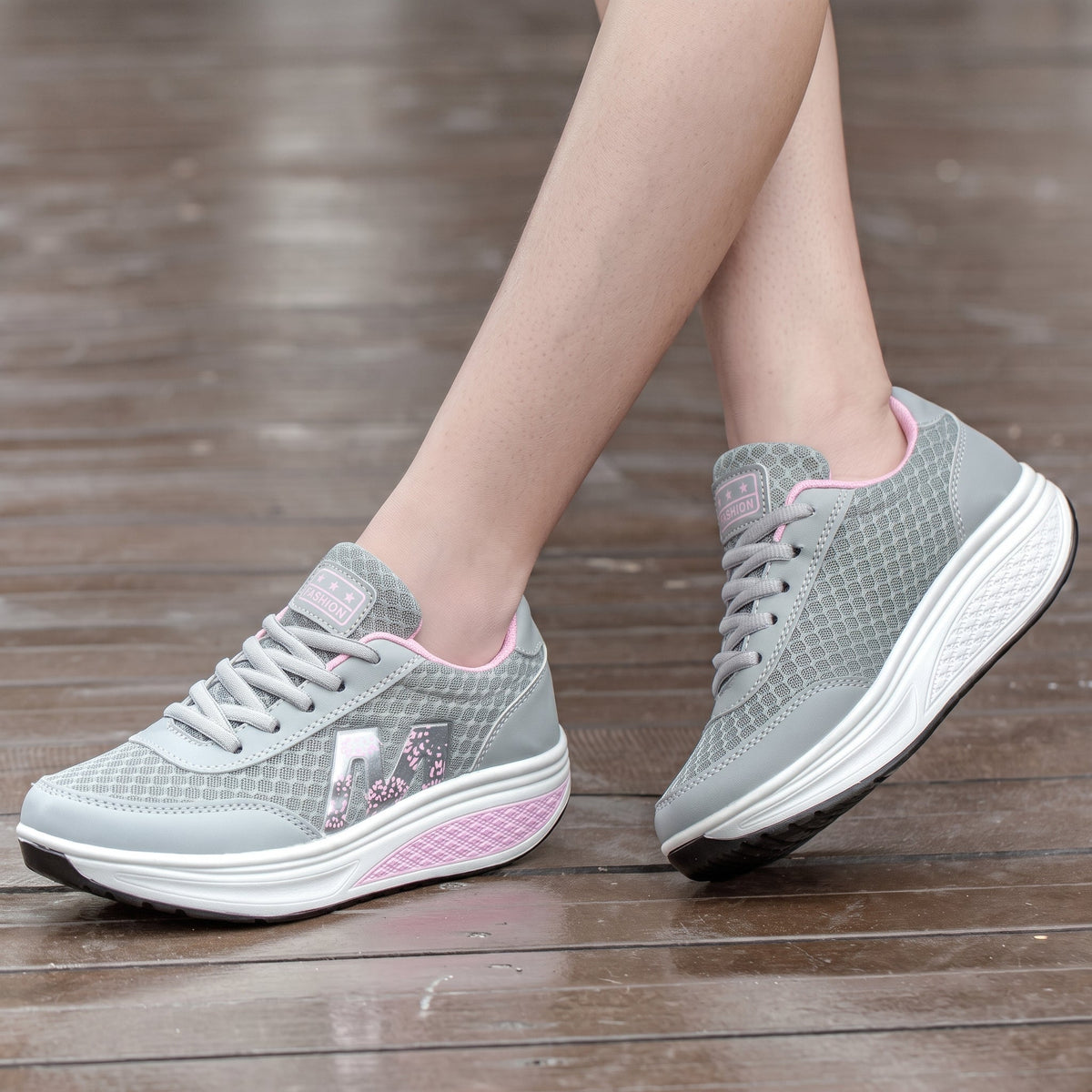 Alice - Women's Orthopedic Slip-On Sneakers with Platform Sole - Sneakers - Gray - Parker&Brooks
