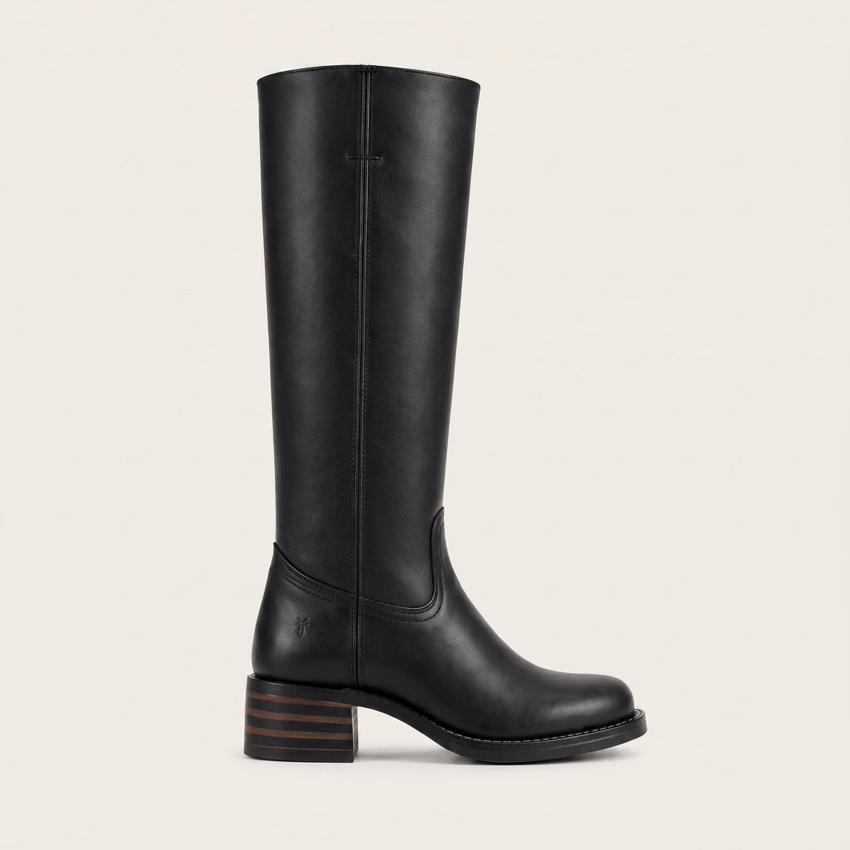 Amelia - Women's Knee-High Boots with Side Zip and Block Heel - Boots - Black - Parker&Brooks