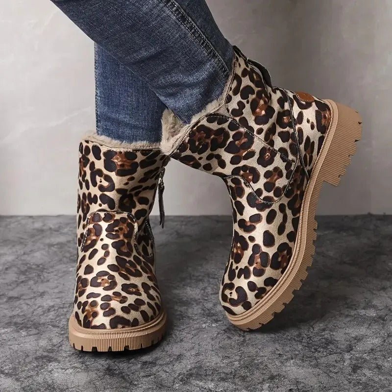 Ava - Women's Chunky Platform Ankle Boots with Side Zip Lug Sole - Boots - Brown - Parker&Brooks