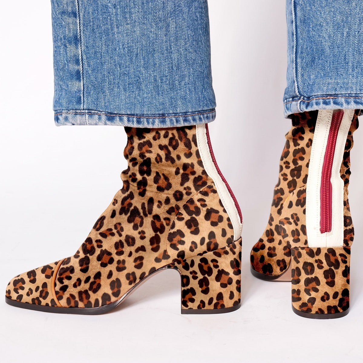 Beth - Women's Square Toe Block Heel Ankle Boots with Slouch Detail - Boots - Brown - Parker&Brooks