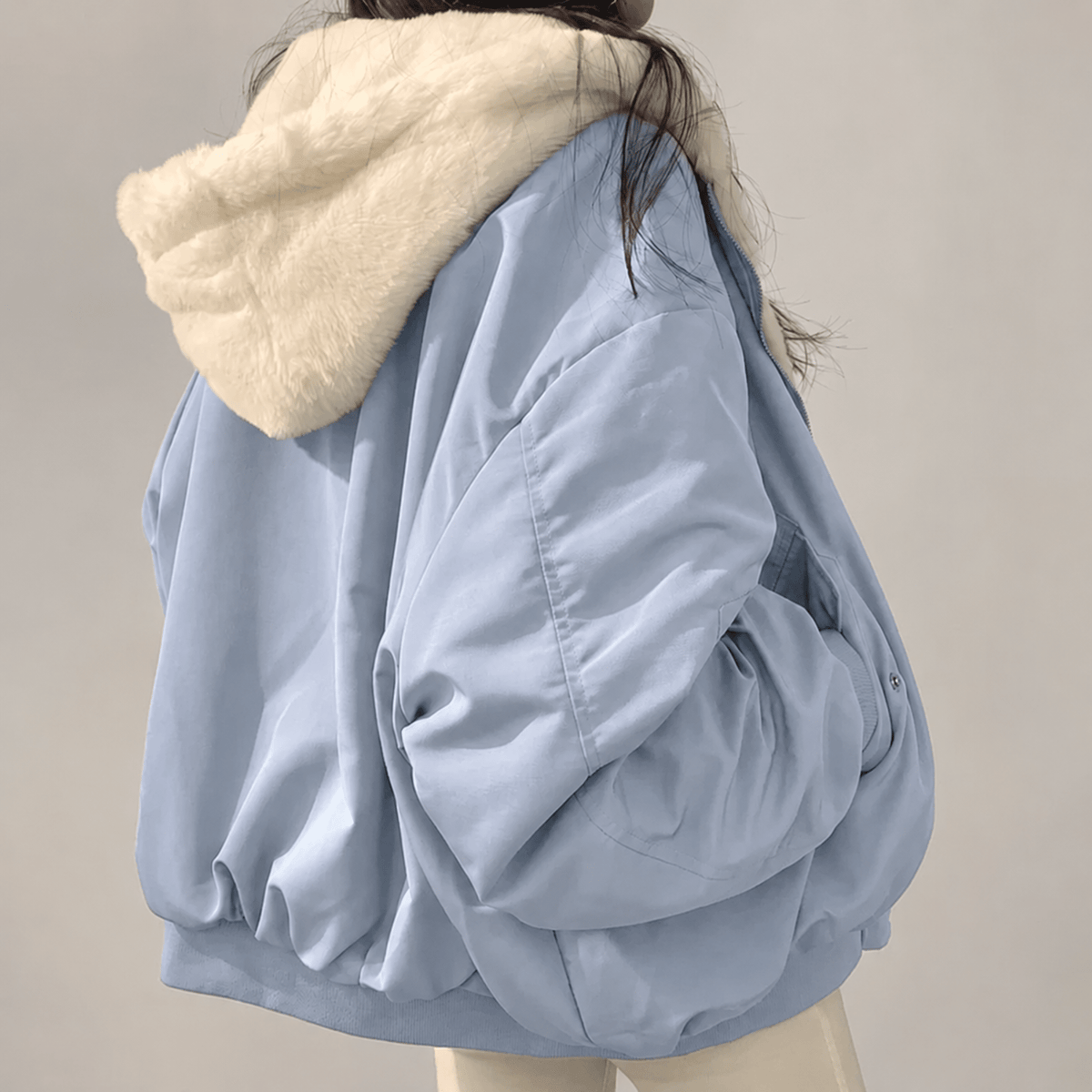 Caitlin - Women's Hooded Puffer Jacket with Zip Closure - Puffer Jacket - Blue - Parker&Brooks
