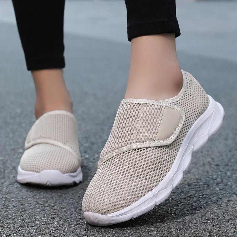 Charlie - Men's Orthopedic Slip-On Sneakers with Adjustable Strap - Sneakers - Beige - Parker&Brooks