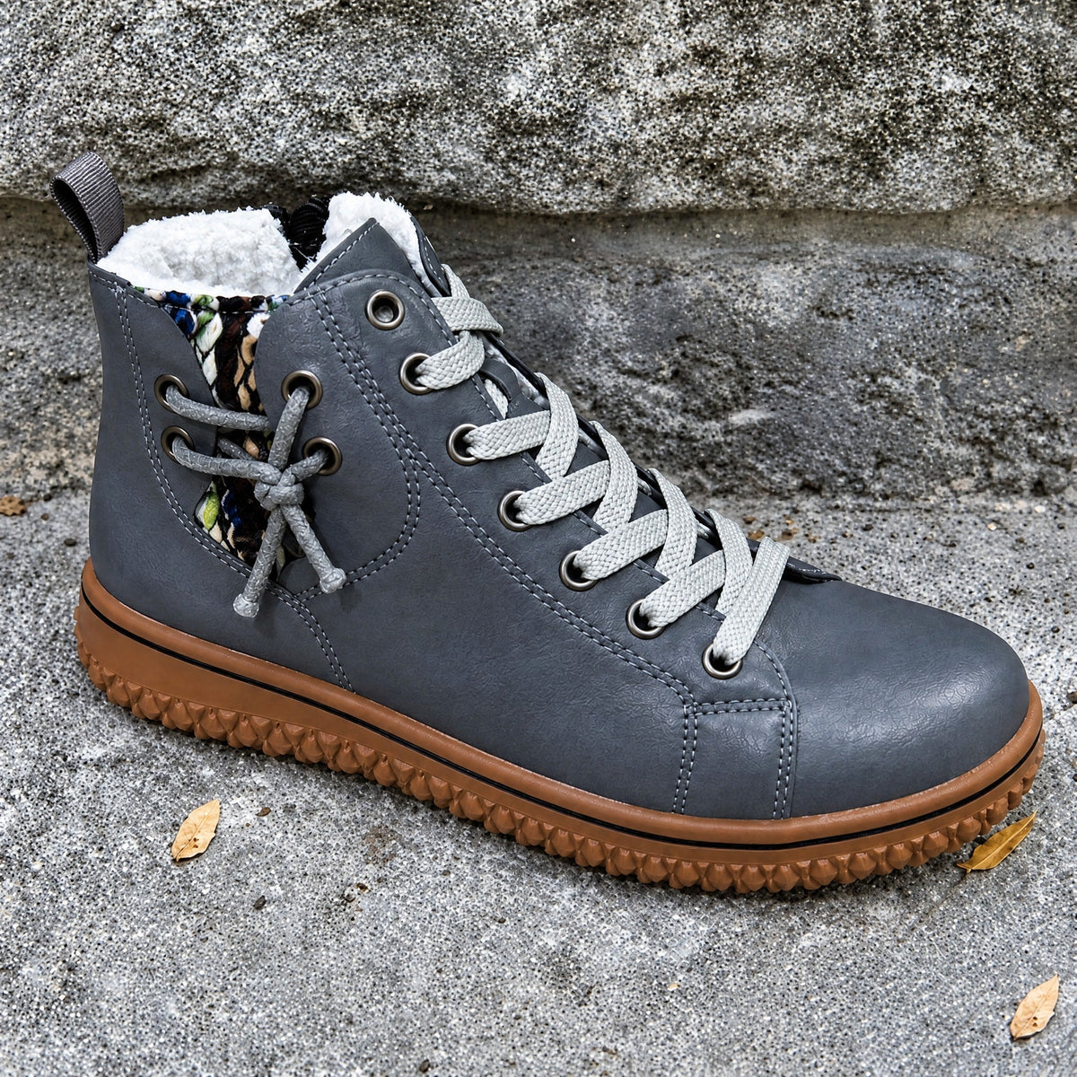 Emma - Women's Lace-Up Ankle Boots with Rope Lace Detail - Boots - Gray - Parker&Brooks