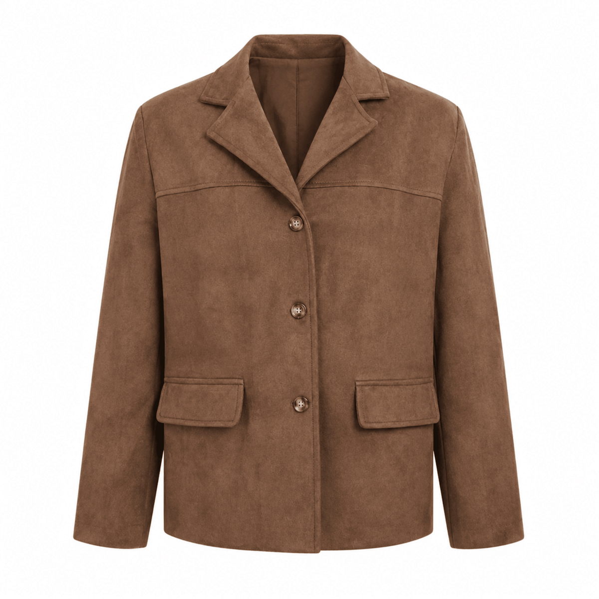 Frieda - Women's Single-Breasted Notch Lapel Blazer - Blazers - Brown - Parker&Brooks