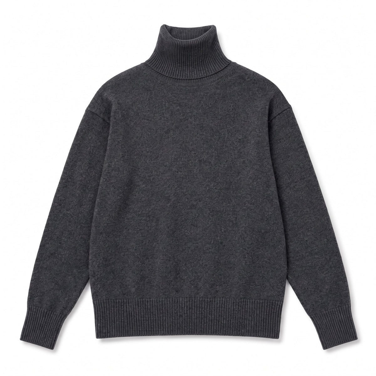 Isabella - Women's Oversized High-Neck Knit Sweater with Ribbed Cuffs - Sweaters - Gray - Parker&Brooks