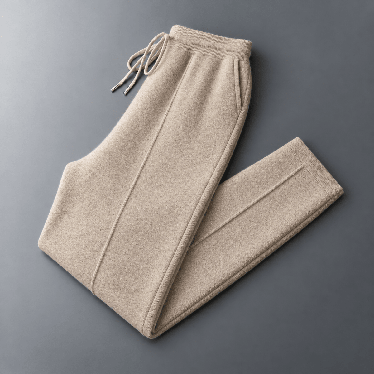James - Men's Drawstring Jogger Sweatpants with Tapered Ankle Cuffs - Joggers - Beige - Sarvento