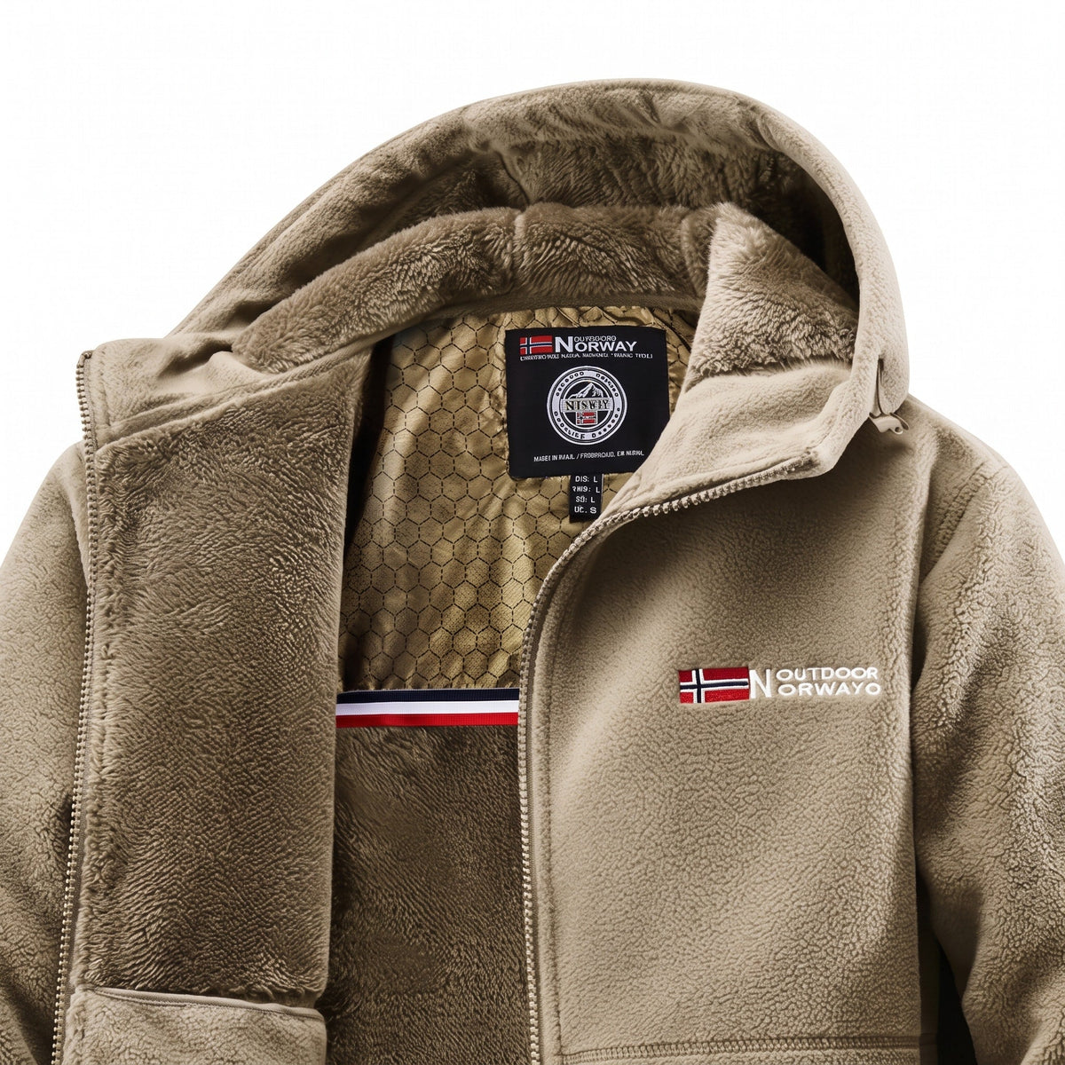 James - Men's Hooded Winter Jacket with Fleece Lining and Inner Pockets - Coats & Jackets - Khaki - Sarvento