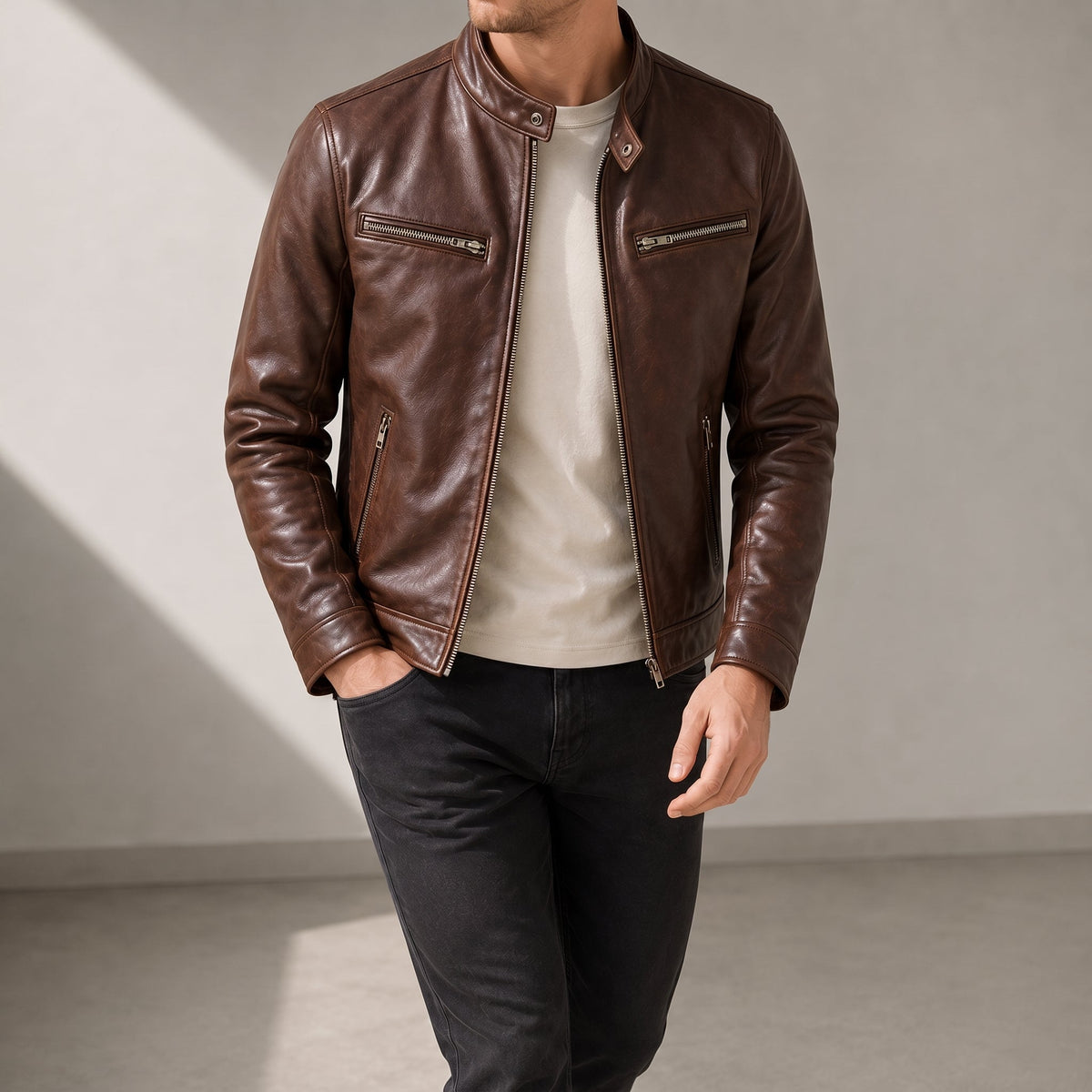 James - Men's Outer Jacket with Zip Pockets - Sport Jackets - Black - Parker&Brooks