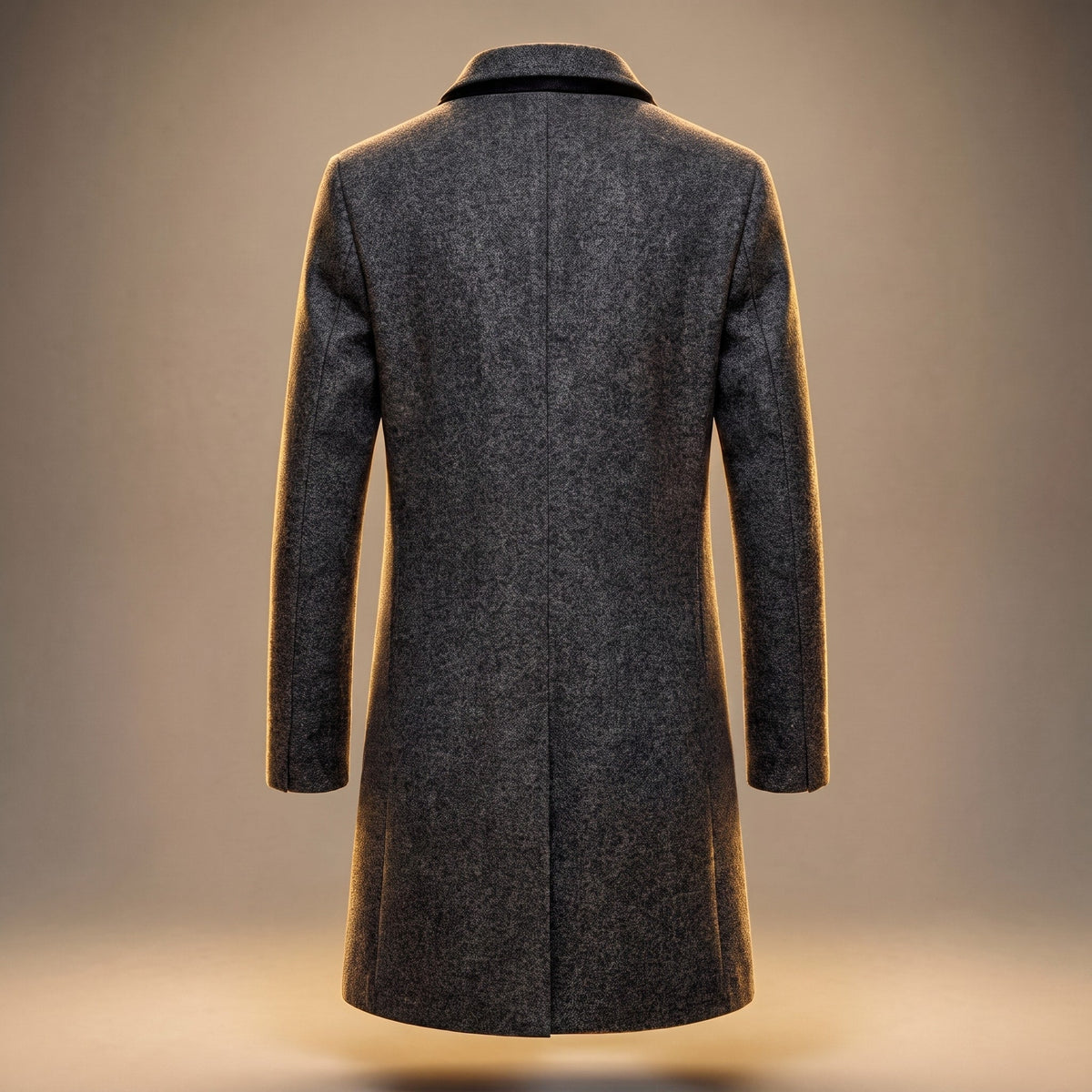 James - Men's Tailored Notch Lapel Longline Overcoat - Overcoats - Gray - Parker&Brooks