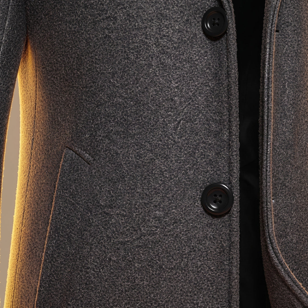James - Men's Tailored Notch Lapel Longline Overcoat - Overcoats - Gray - Parker&Brooks