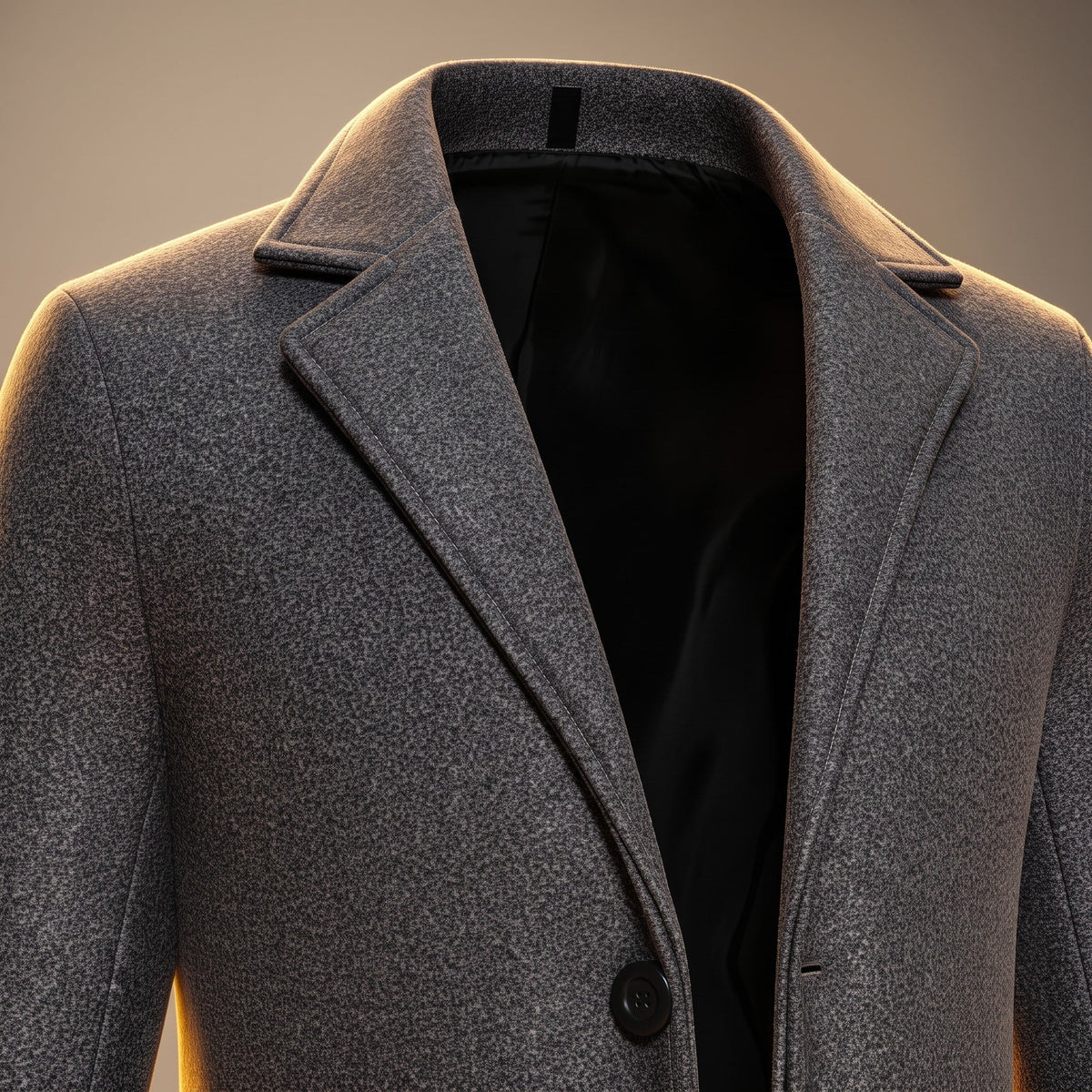 James - Men's Tailored Notch Lapel Longline Overcoat - Overcoats - Gray - Parker&Brooks
