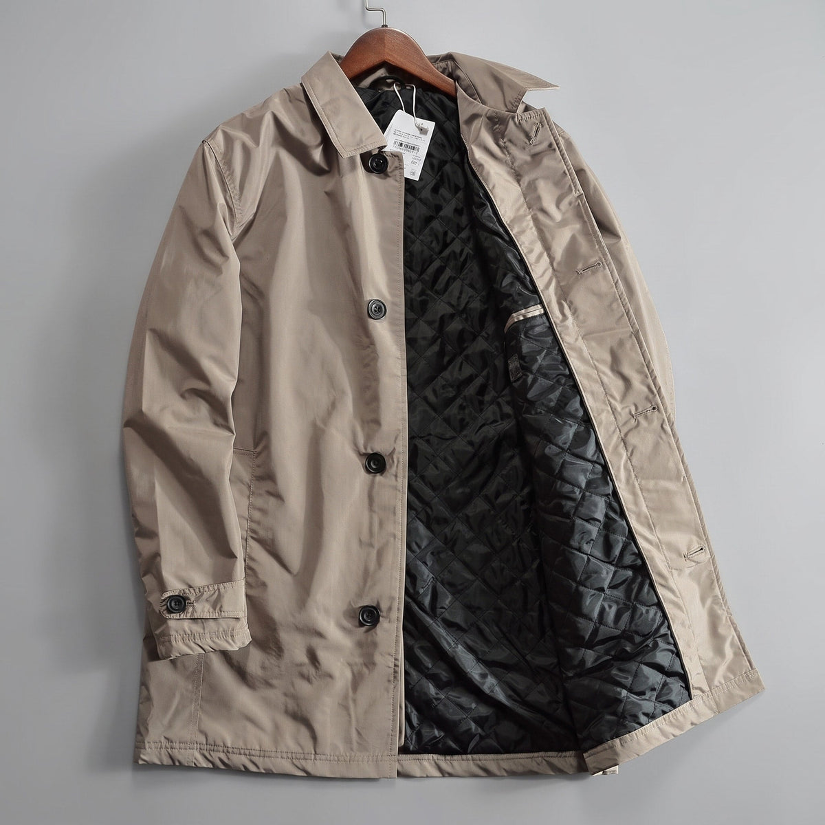 James - Men's Transitional Single-Breasted Mac Jacket - Coats & Jackets - Beige - Parker&Brooks