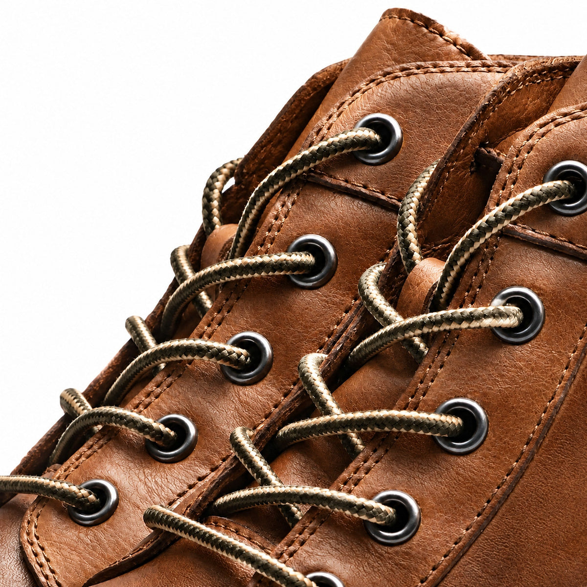 Jasper - Men's Cap Toe Lace-Up Ankle Boots with Leather Look - Boots - Brown - Parker&Brooks