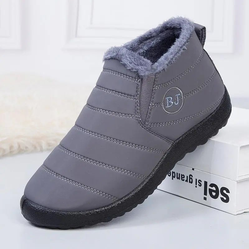 Jonas - Unisex Orthopedic Slip-On Fur-Lined Ankle Boots with Anti-Slip Sole - Boots - Gray - Sarvento