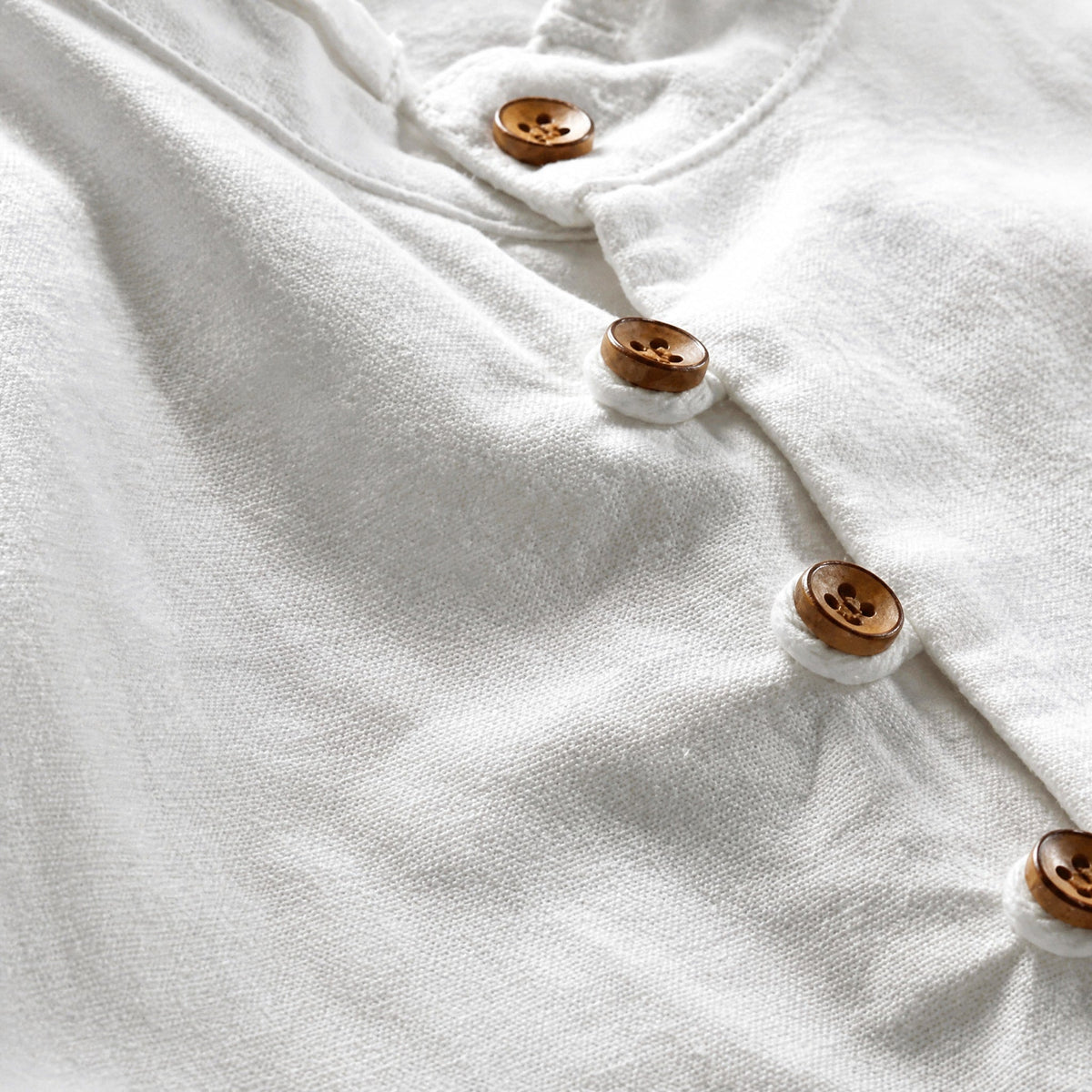 Julian - Men's Stand Collar Button-Down Shirt with Roll-Up Sleeves - Shirts - White - Parker&Brooks