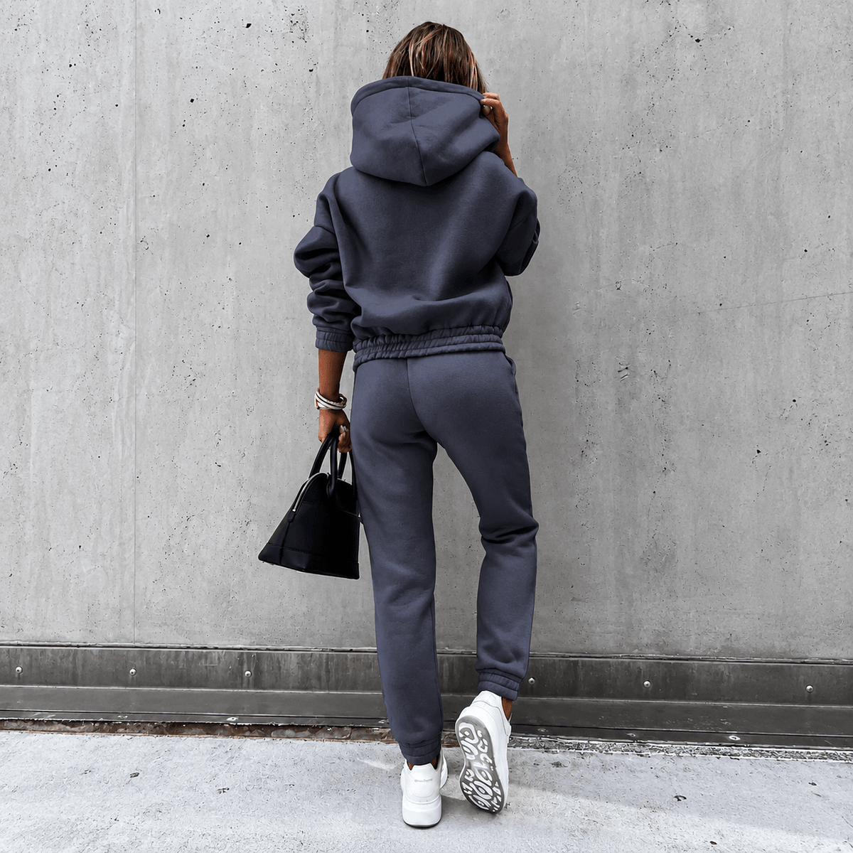 Livia - Women's Oversized Hooded Sweatshirt and Jogger Set - Outfit Sets - Blue - Parker&Brooks
