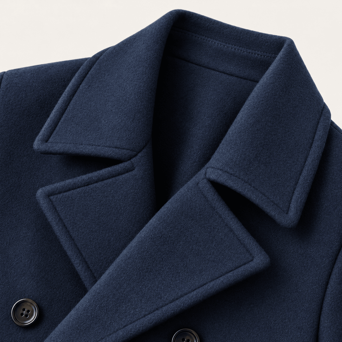 Marcus - Men's Double-Breasted Tailored Wool-Blend Peacoat - Pea Coats - Navy Blue - Sarvento