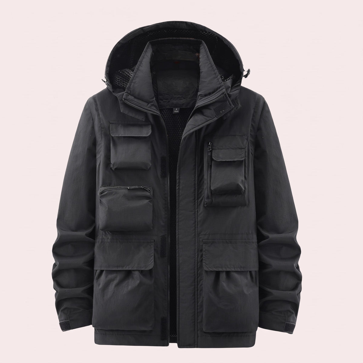Marcus - Men's Hooded Multi-Pocket Utility Jacket - Coats & Jackets - Black - Parker&Brooks