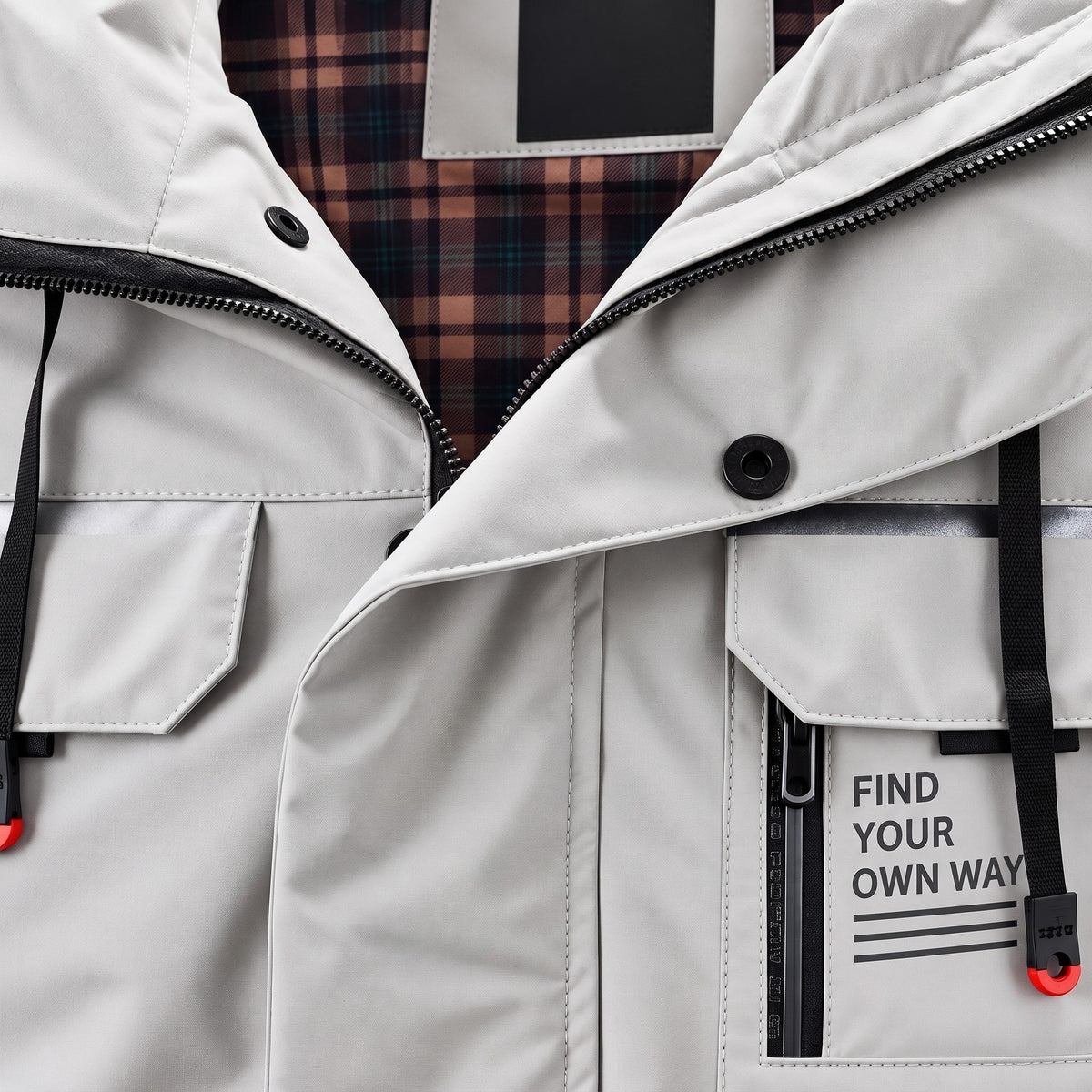 Marcus - Men's Hooded Parka Jacket with Cargo Pockets - Parkas - White - Parker&Brooks