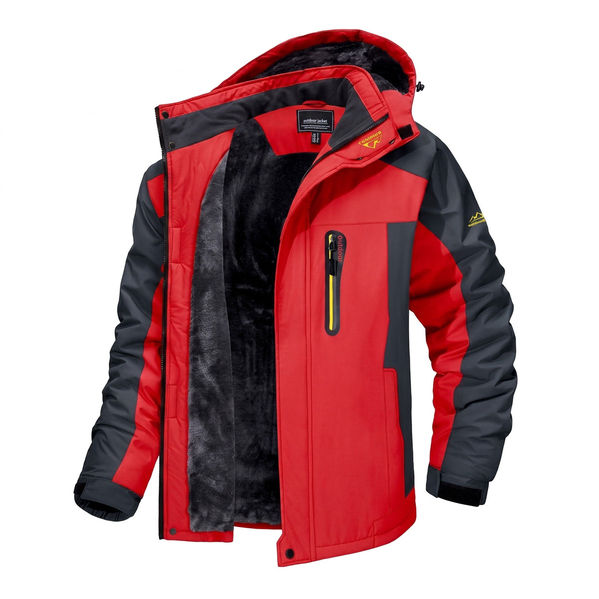 Marcus - Men's Hooded Windproof Parka Jacket - Parkas - Red - Parker&Brooks