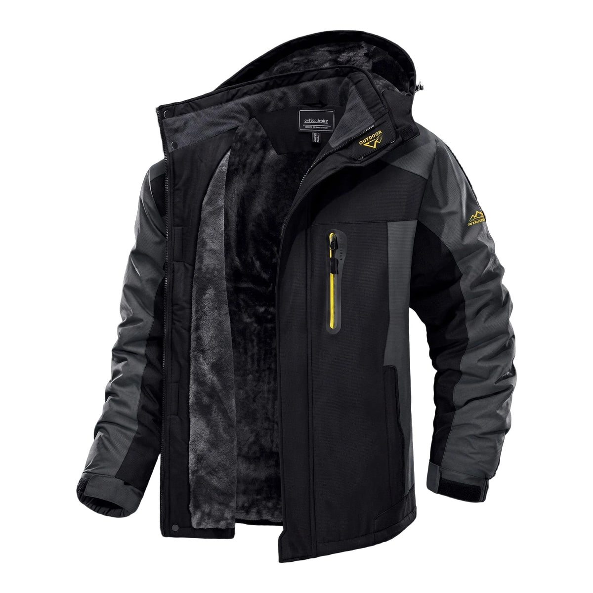 Marcus - Men's Hooded Windproof Parka Jacket - Parkas - Black - Parker&Brooks