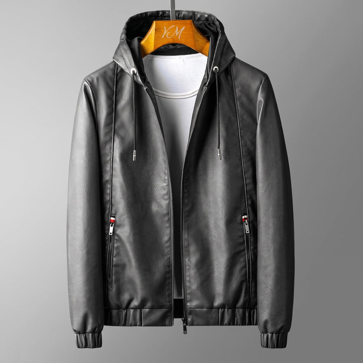 Marcus - Men's Hooded Zip-Up Jacket with Zip Pockets - Coats & Jackets - Gray - Parker&Brooks