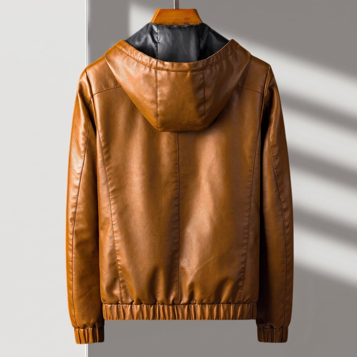 Marcus - Men's Hooded Zip-Up Jacket with Zip Pockets - Coats & Jackets - Brown - Parker&Brooks