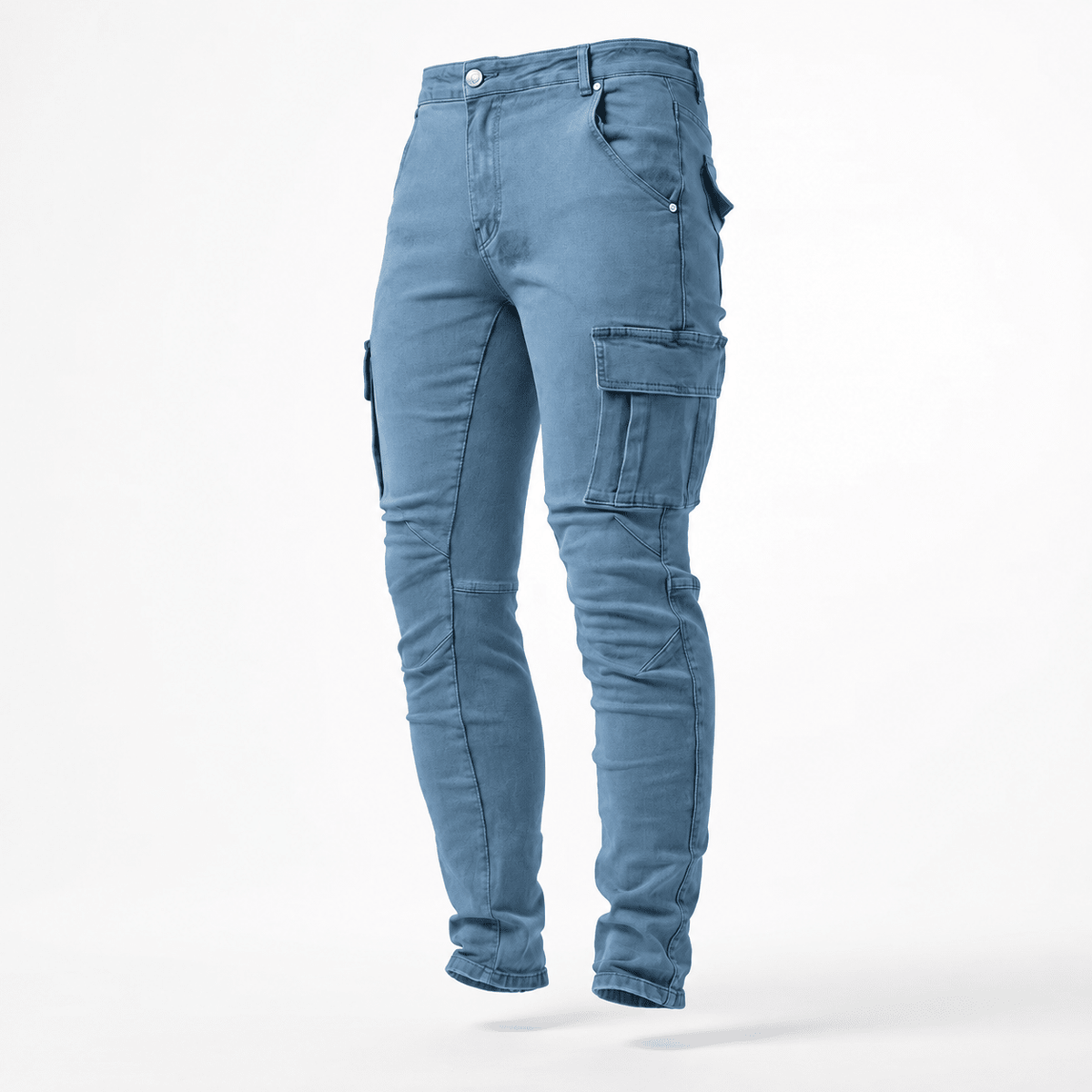 Marcus - Men's Slim Fit Multi-Pocket Denim Jeans - Jeans - Light Blue - Sarvento