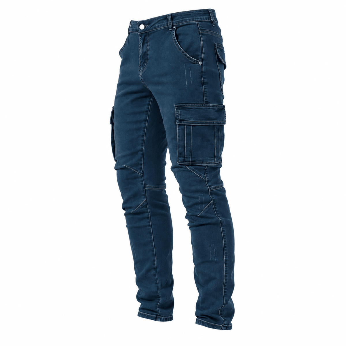 Marcus - Men's Slim Fit Multi-Pocket Denim Jeans - Jeans - Dark Blue - Sarvento