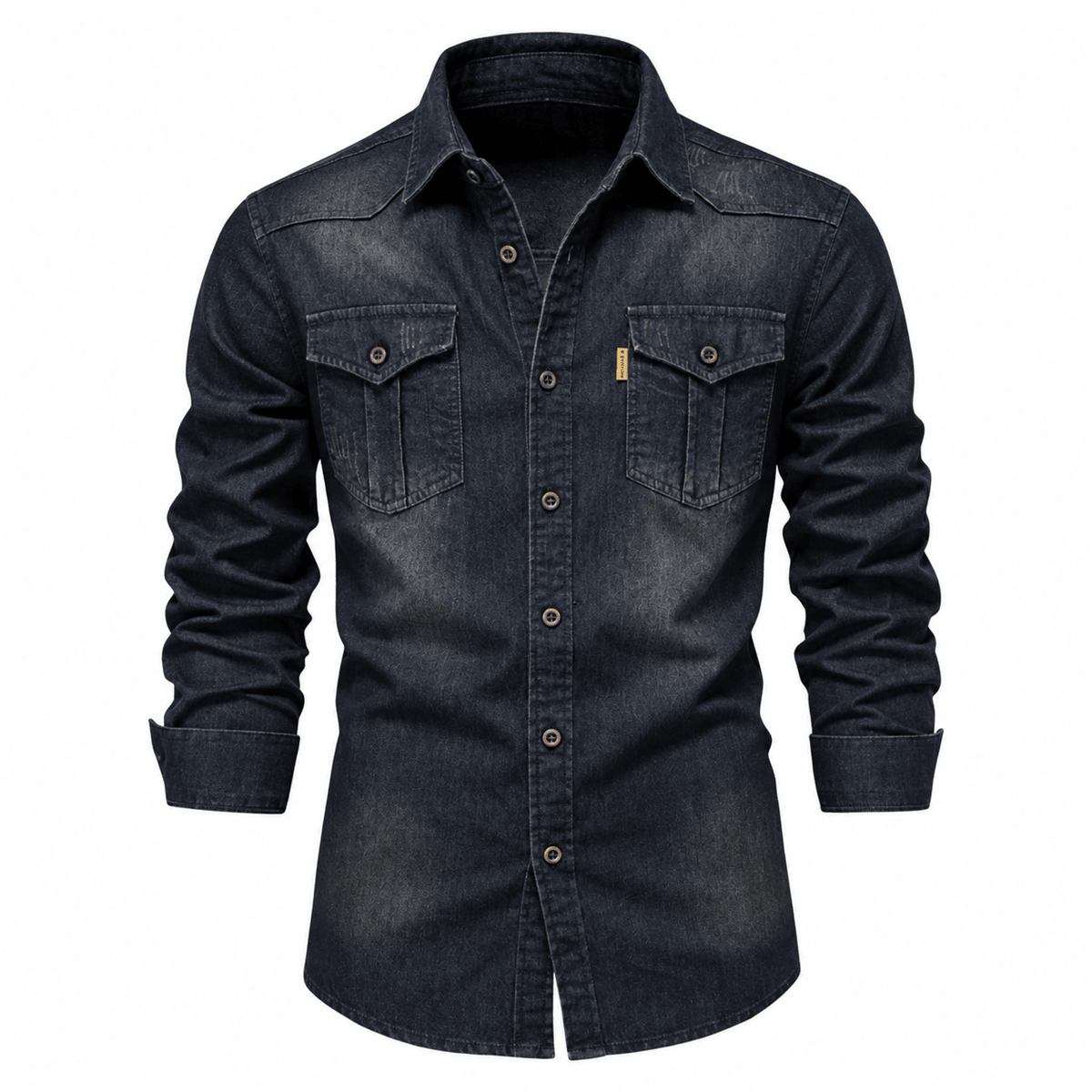 Marcus - Men's Western Style Shirt with Chest Pockets - Shirts - Navy - Parker&Brooks
