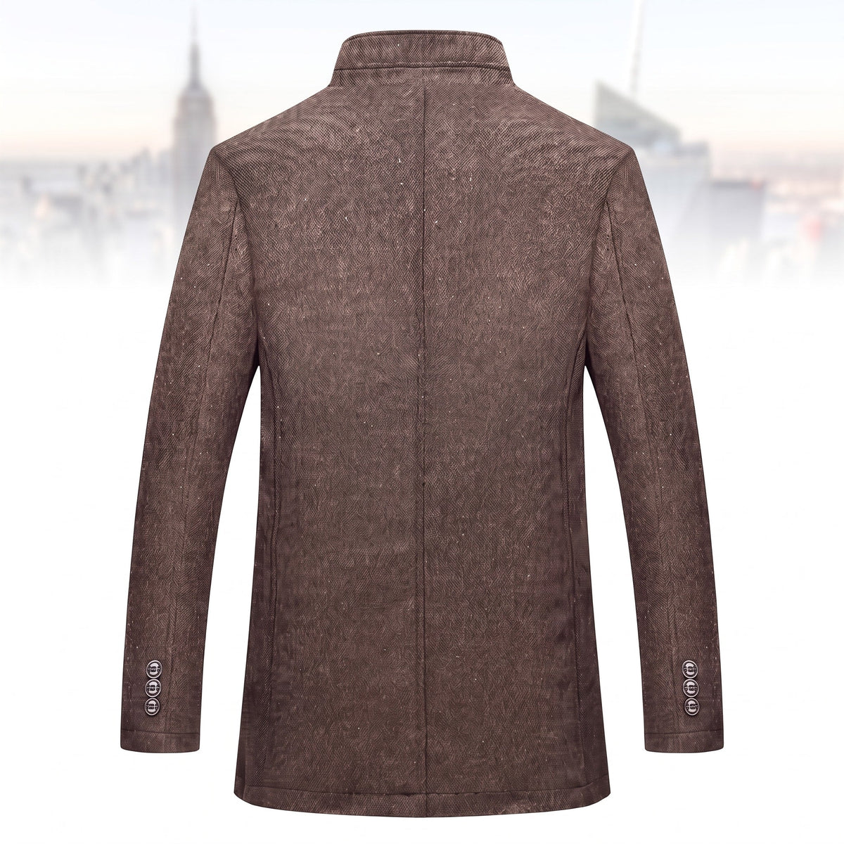 Marcus - Men's Wool Blend Overcoat with Detachable Quilted Liner - Coats & Jackets - Brown - Sarvento