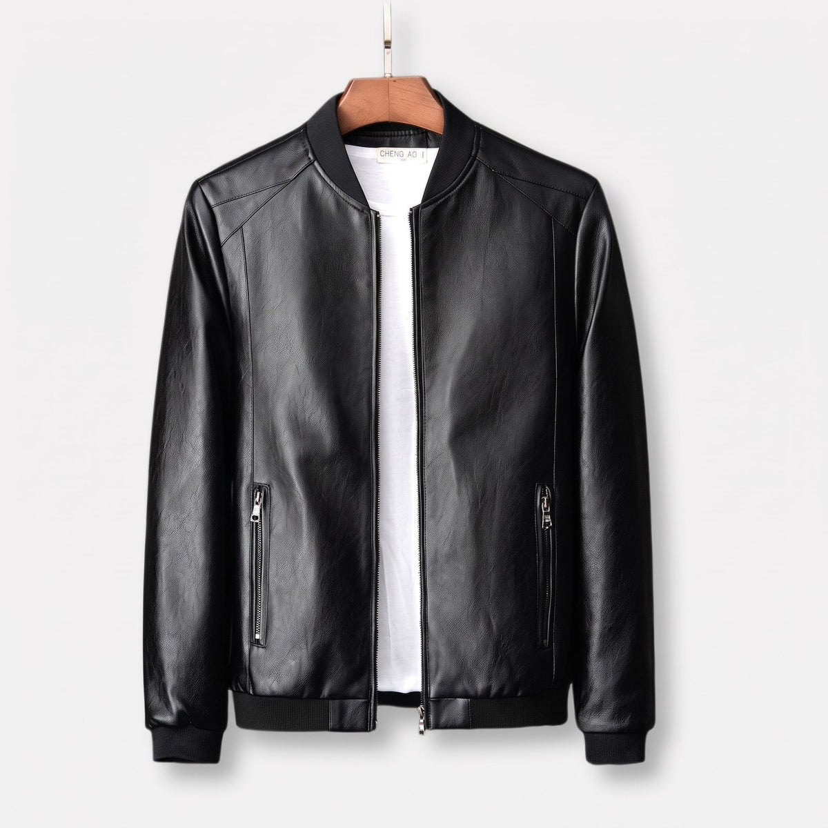 Oliver – Men’s Bomber Collar Baseball Jacket Multi-Zip Pockets - Bomber Jackets - Black - Sarvento