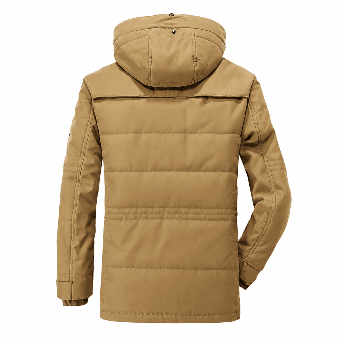 Oliver - Men's Hooded Faux Fur Lined Parka Jacket with Multi-Zip Pockets - Parka Jackets - Beige - Sarvento