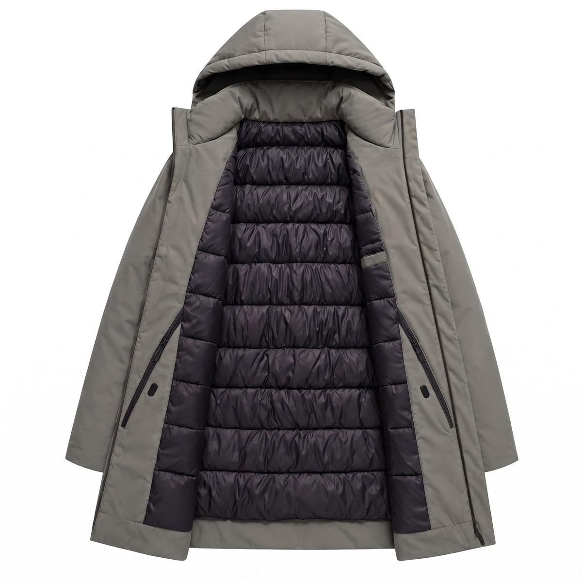 Oliver - Men's Hooded Longline Parka Jacket with Zip Pockets - Parkas - Green - Sarvento