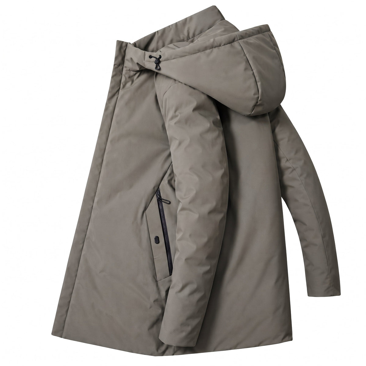 Oliver - Men's Hooded Longline Parka Jacket with Zip Pockets - Parkas - Green - Sarvento
