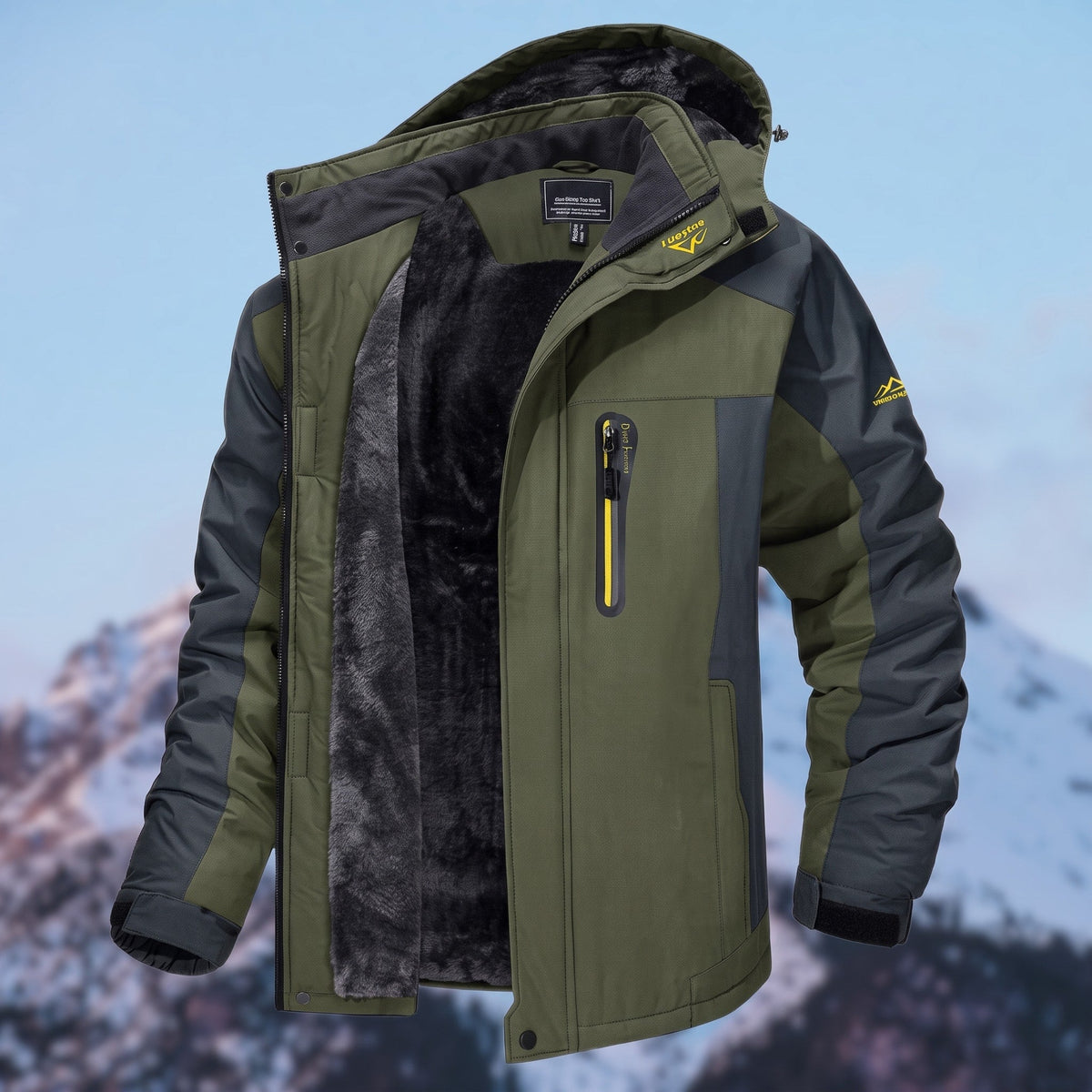 Oliver - Men's Hooded Parka Jacket with Fleece Lining and Zip Pockets - Parkas - Green - Sarvento