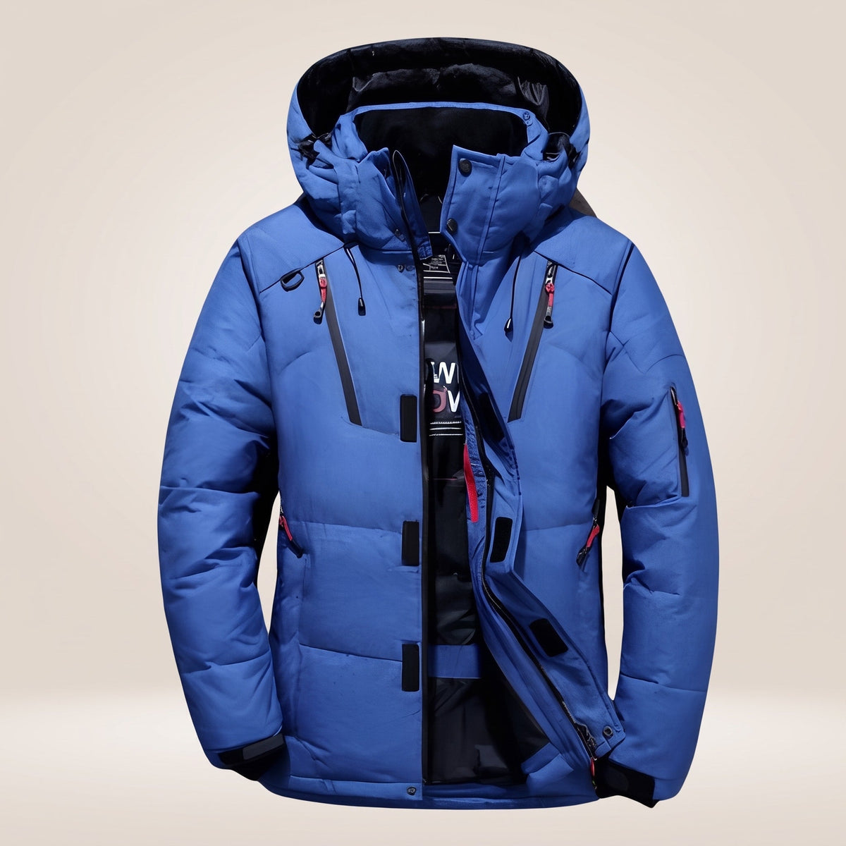 Oliver – Men’s Hooded Quilted Parka with Multiple Zip Pockets - Parka Jackets - Blue - Sarvento