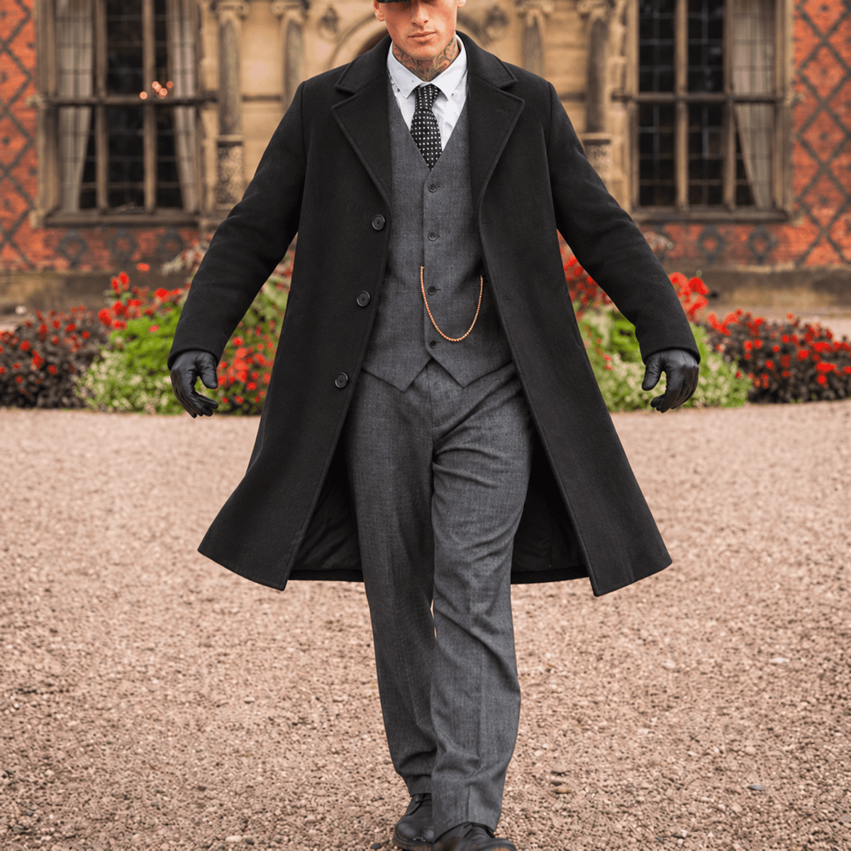 Oliver – Men’s Longline Single-Breasted Overcoat - Overcoats - Black - Sarvento