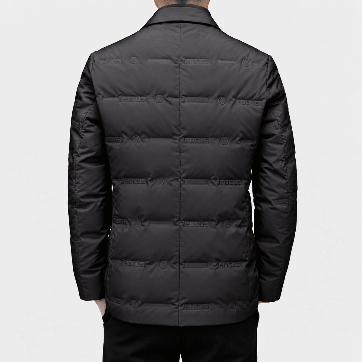 Oliver - Men's Notch Lapel Quilted Padded Blazer Jacket - Coats & Jackets - Black - Sarvento