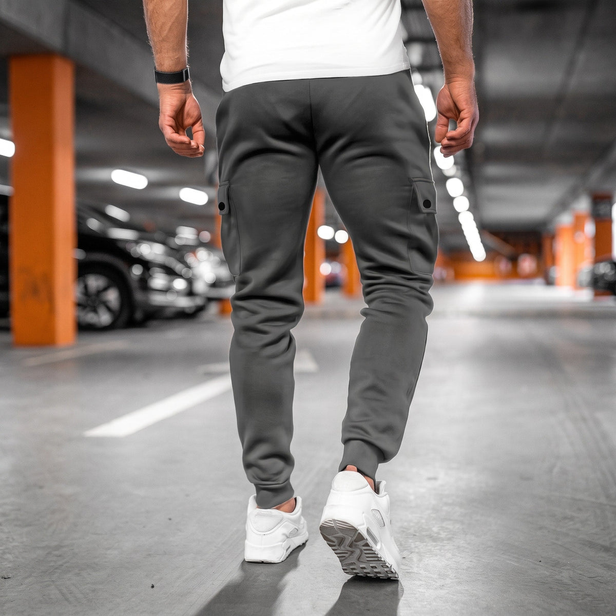 Oliver - Men's Slim Fit Cargo Jogger Pants with Drawstring Waist - Joggers - Army Green - Sarvento