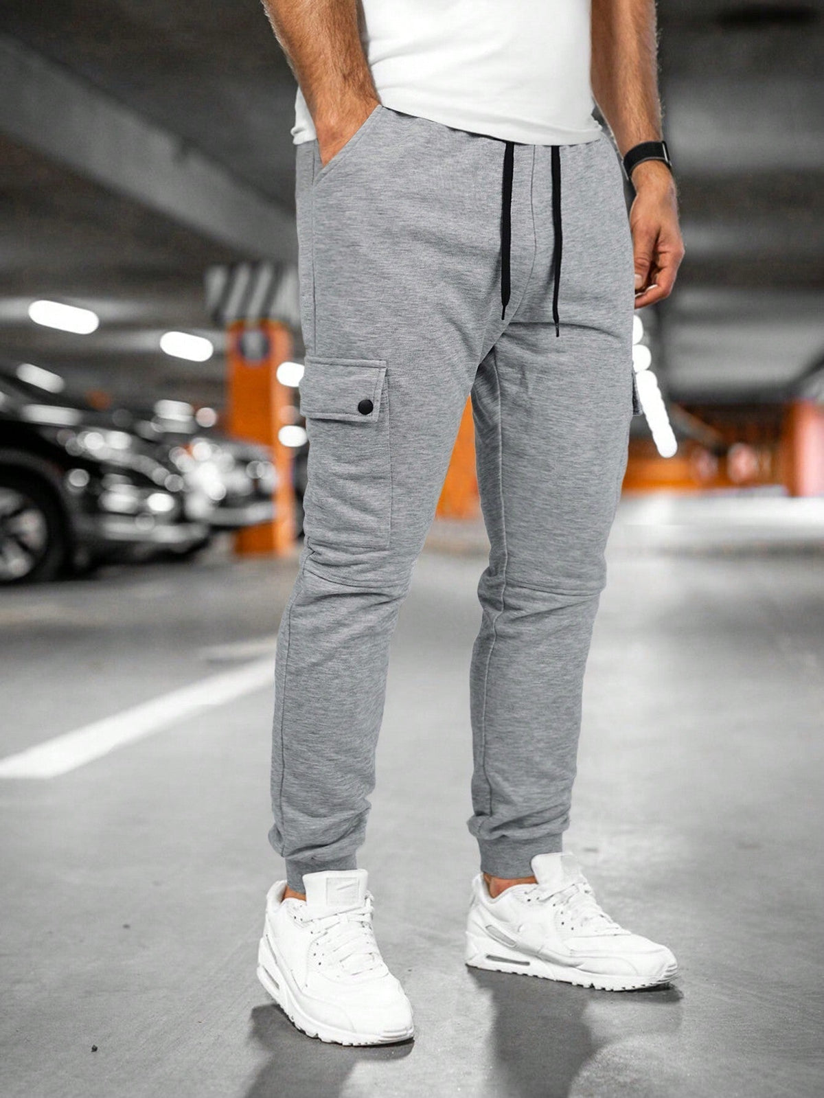 Oliver - Men's Slim Fit Cargo Jogger Pants with Drawstring Waist - Joggers - Army Green - Sarvento