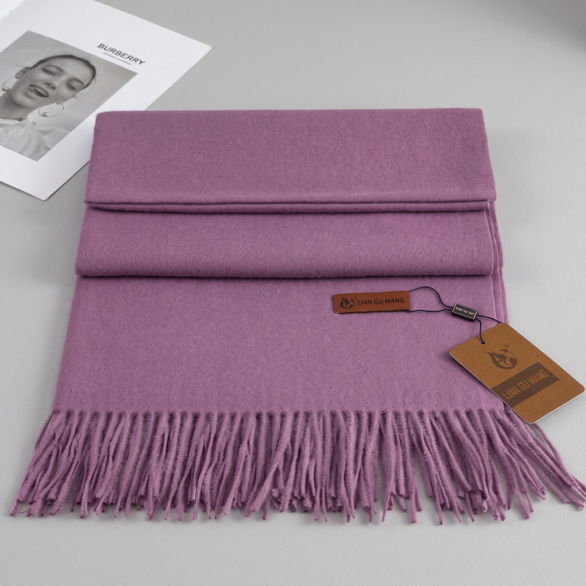 Sofia – Women’s Soft Woven Winter Scarf with Tassel Fringe - Scarves & Shawls - Purple - Sarvento