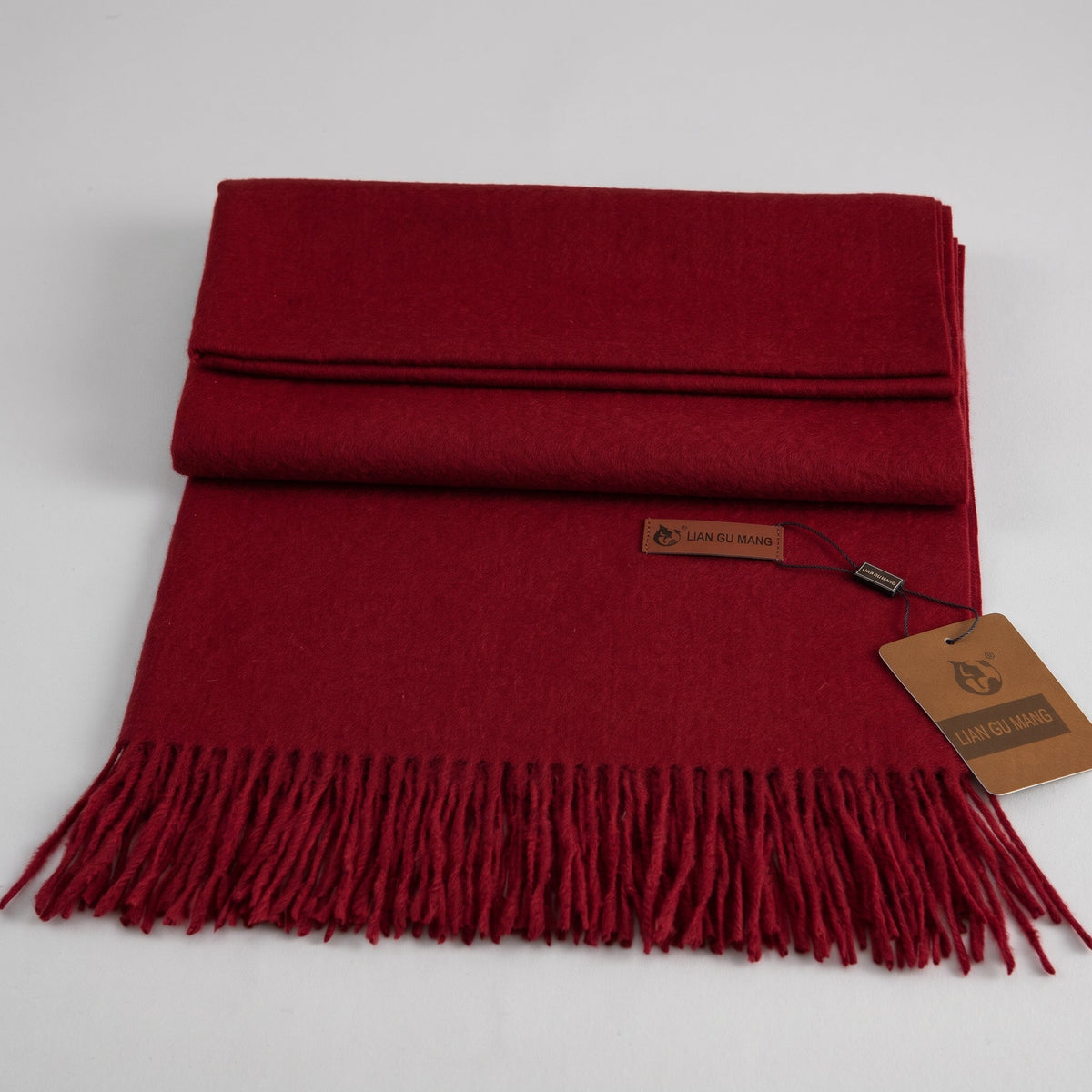 Sofia – Women’s Soft Woven Winter Scarf with Tassel Fringe - Scarves & Shawls - Burgundy - Sarvento