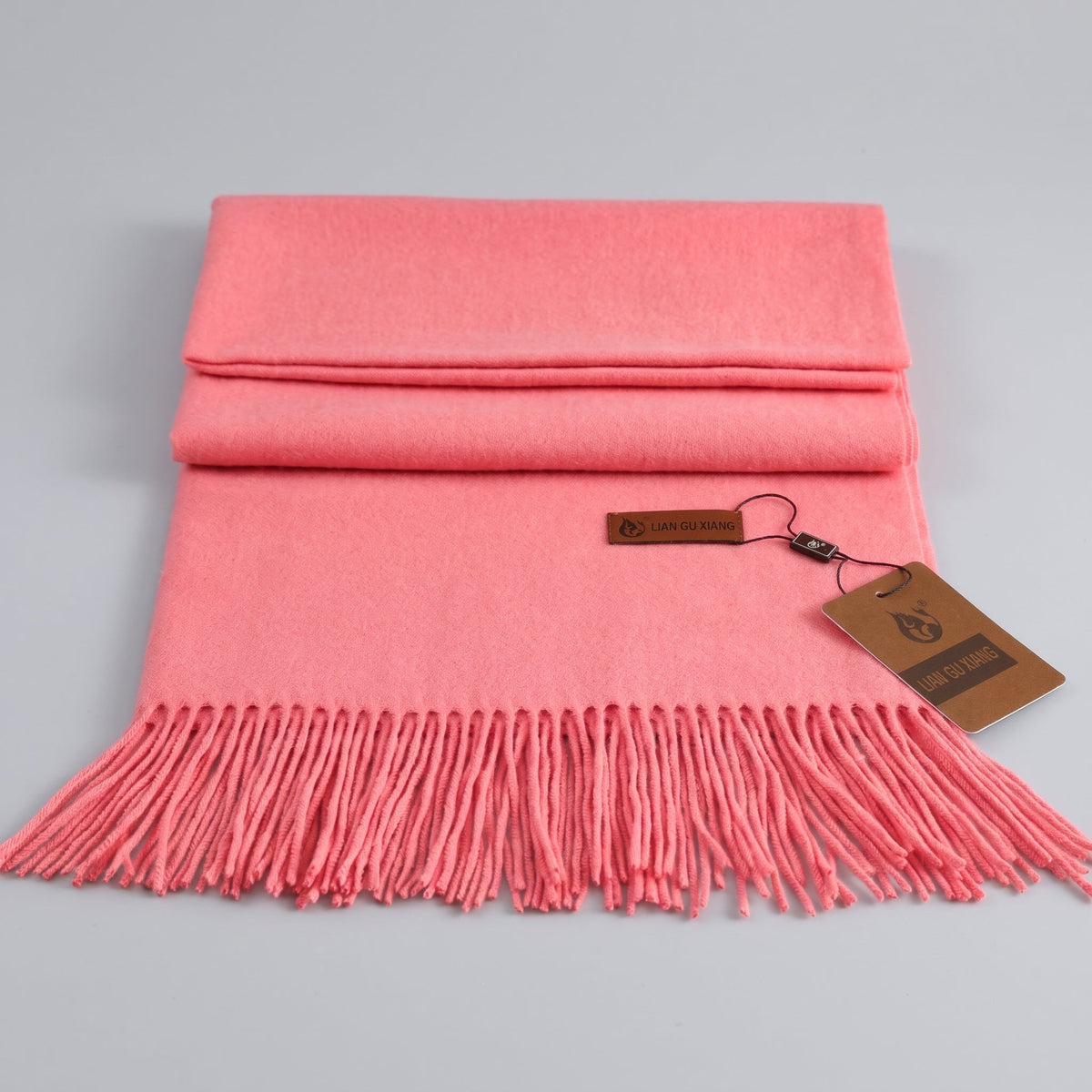 Sofia – Women’s Soft Woven Winter Scarf with Tassel Fringe - Scarves & Shawls - Pink - Sarvento