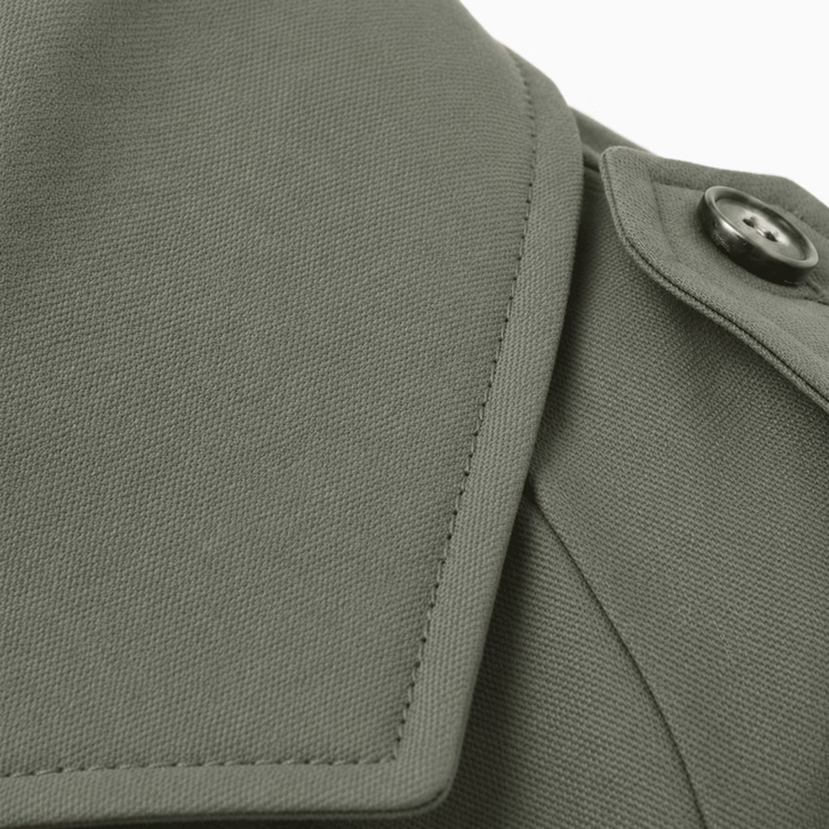 Sophie - Women's Belted Cropped Trench Jacket with Notch Lapel - Trench Coats - Green - Parker&Brooks