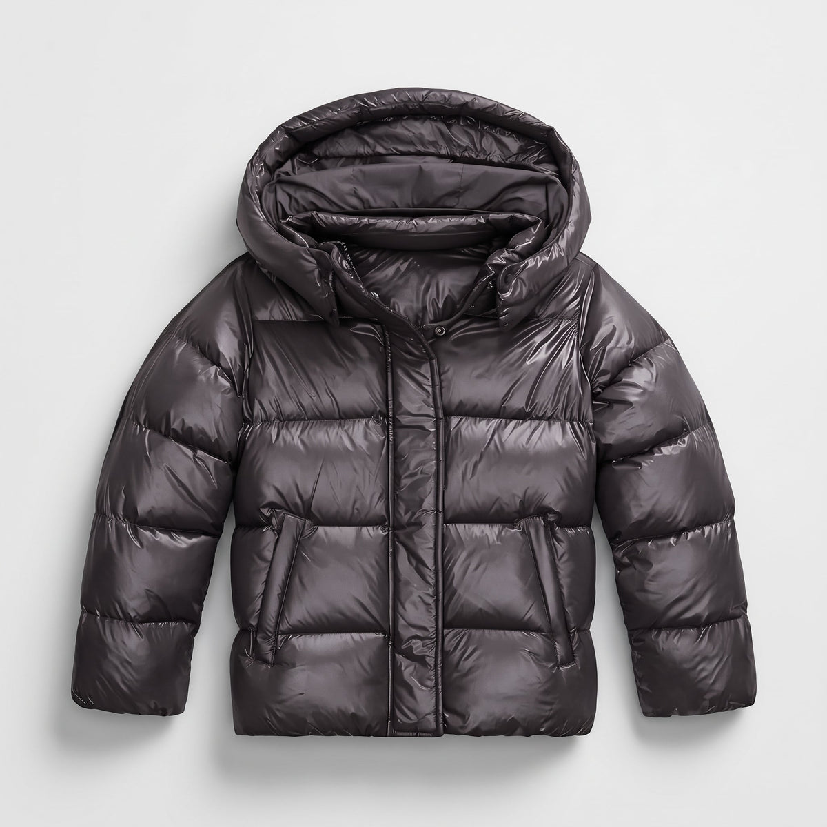 Sophie - Women's Hooded Quilted Puffer Jacket with Zip Closure - Puffer Jackets - Black - Parker&Brooks
