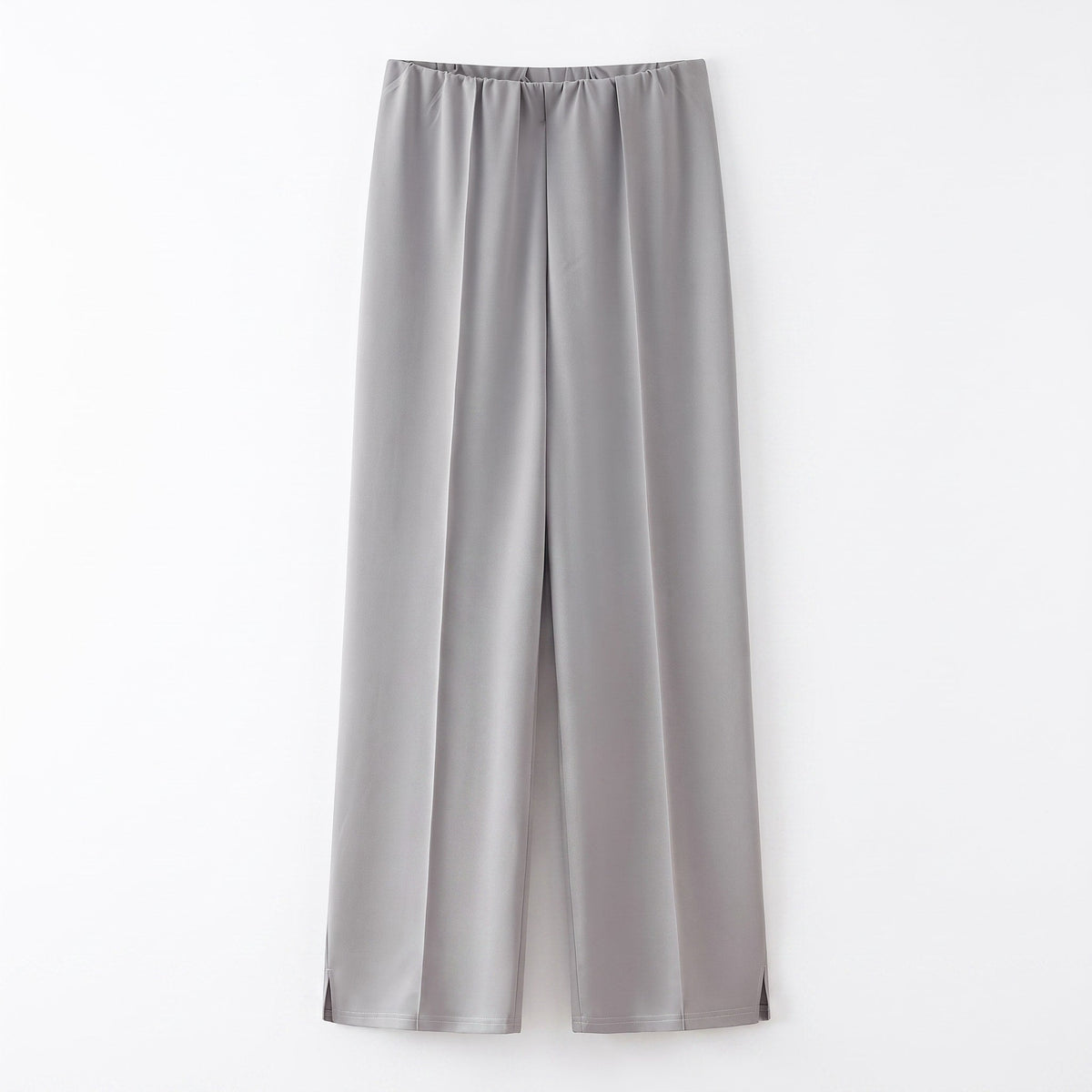 Sophie - Women's Relaxed Fit High-Waisted Wide-Leg Trouser Set - Outfit Sets - Gray - Parker&Brooks