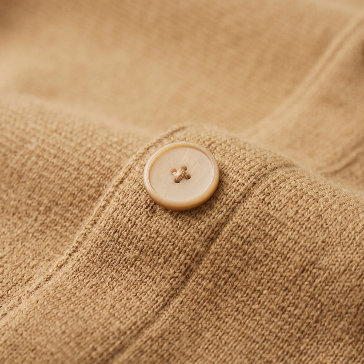 Theo – Men’s Collared Button-Front Knit Shacket with Patch Pockets - Coats & Jackets - Camel - Sarvento
