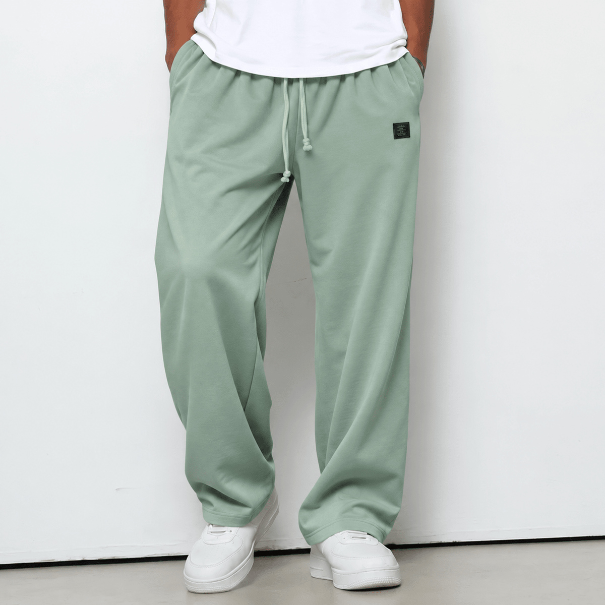 Wyatt - Men's Waffle Knit Relaxed Fit Joggers with Drawstring Waist - Joggers - Light Green - Sarvento
